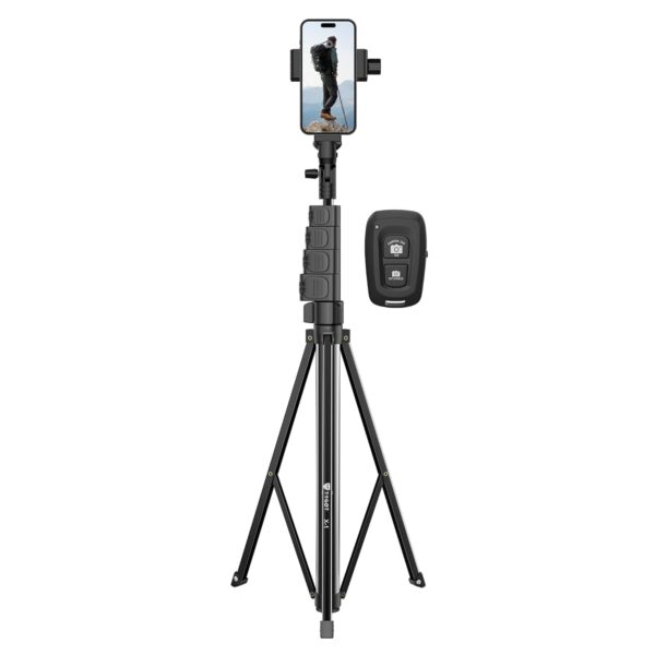 Tygot X-1 67 Inch (170cm) Aluminium Tripod with Bluetooth Remote, Mobile Holder, Phone Stand for Ring Light, GoPro & Camera, Light Stand for Video Recording, Shooting, Streaming, Reels, YouTube - Image 8