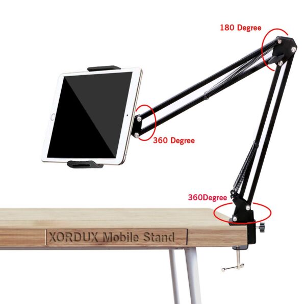 XORDUX Overhead Tripod Video Mobile Stand for Table Bed | Mobile Stand for Video Recording | Tripod for Phone Camera | Flexible Holder Strong Long arm for Streaming, Desktop, Bedroom, Office - Image 7