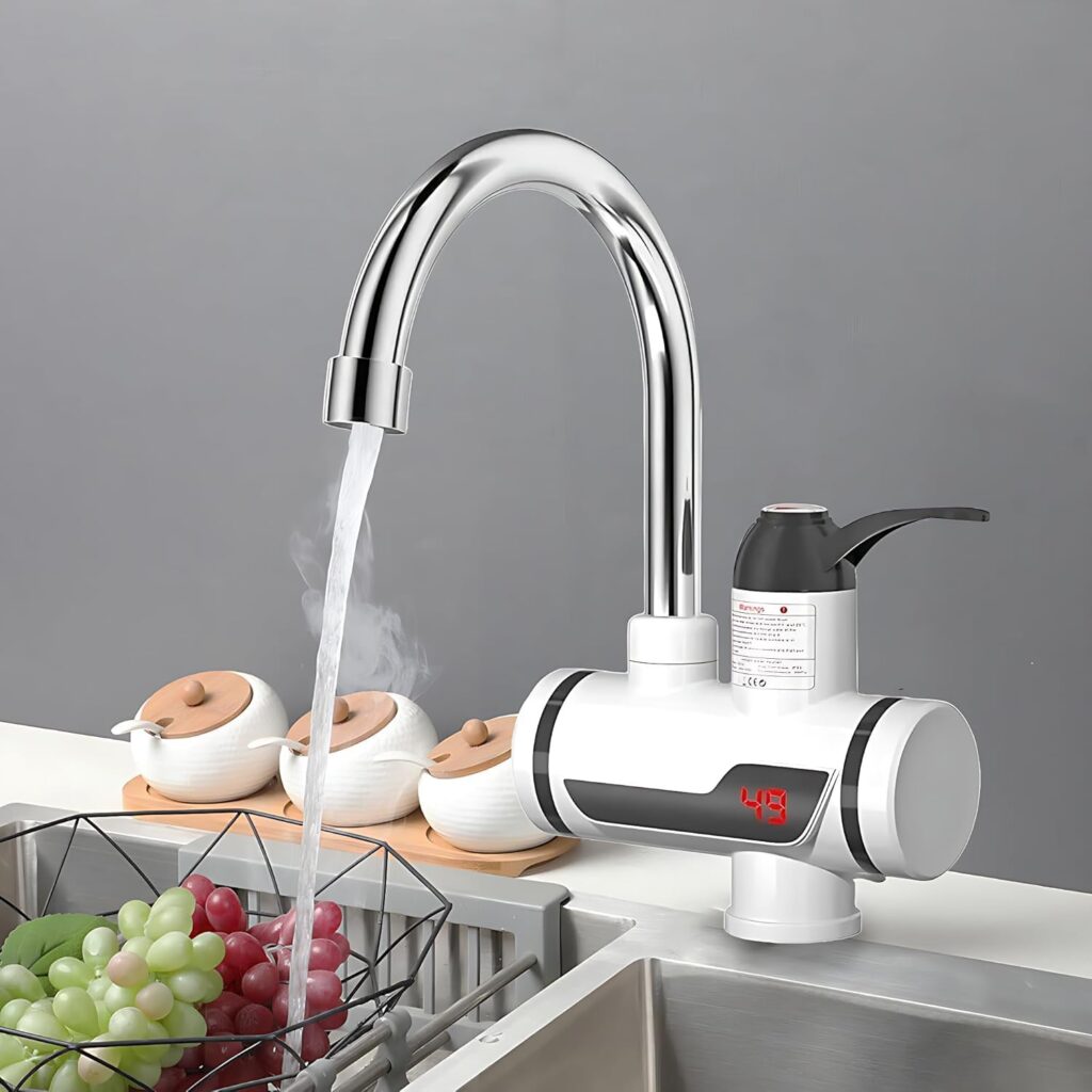 TRIDEO (𝐖𝐈𝐍𝐓𝐄𝐑 𝐒𝐏𝐄𝐂𝐈𝐀𝐋 𝟏𝟐 𝐘𝐄𝐀𝐑𝐒 𝐖𝐀𝐑𝐑𝐀𝐍𝐓𝐘) Instant LED Electric Tap Water Heater/Geyser for Kitchen, Bathroom, Office, Restaurants, Clinics, Salons & More – Stylish Design