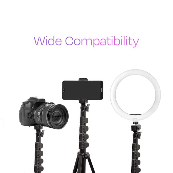 Kreo 1.6m Stayble Tripod Stand with Mobile Phone Holder for Mobile Phone Stand for Ring Lights and Camera Light Stand Tripod for Phone Mobile Stand for Video Recording Camera Stand for Video Shooting - Image 9