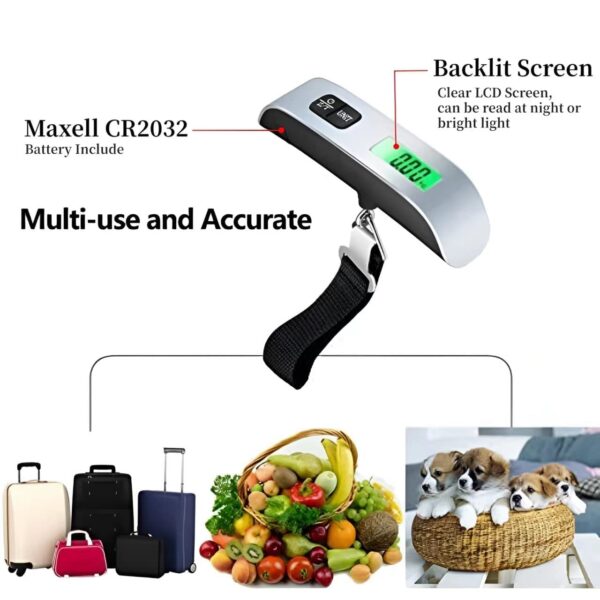 EzLife - 50Kg Portable Electronic Digital LCD Screen Scale for Travel Luggage Home Personal Use - Image 2