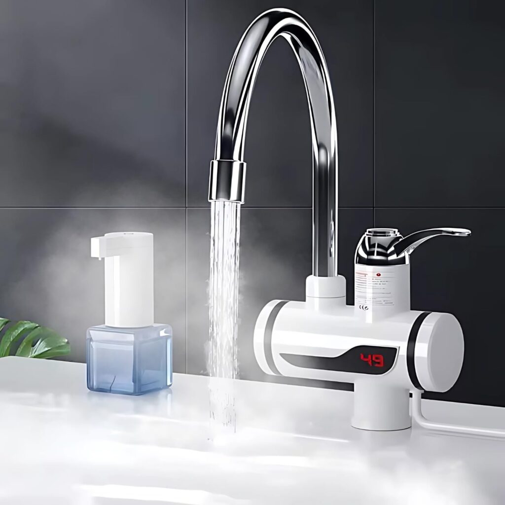 Mabron (15 Year Warranty) Electric Water Heater Faucet Tap Hot And Cold Water Geyser Water Heater Faucet Kitchen Fast Heating Tap With Led Digital Temperatur