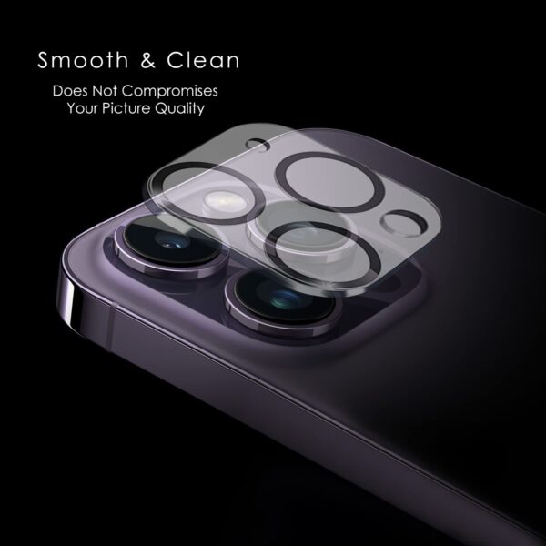Amazon Brand - Solimo Tempered Glass Camera Lens Protector for iPhone 15(6.1 Inch)& iPhone 15 Plus(6.7 Inch)|Anti-Scratch|Black Tempered Glass - Image 3