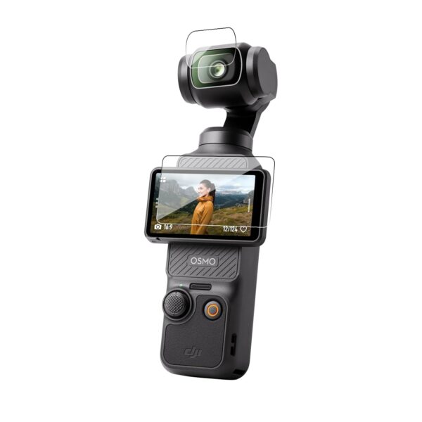 POPIO Tempered Glass Screen Protector Compatible for DJI Osmo Pocket 3 Action Camera (Transparent) Edge To Edge Full Screen Coverage With Installation Kit, Complete Set Of 2 Glass - Image 3