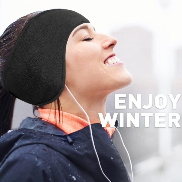 Fleece Ear Warmers/Muffs Headband for Men & Women Kids Perfect for Winter Running Yoga Skiing Work Out Riding Bike in Cold and Freezing Days - Image 5