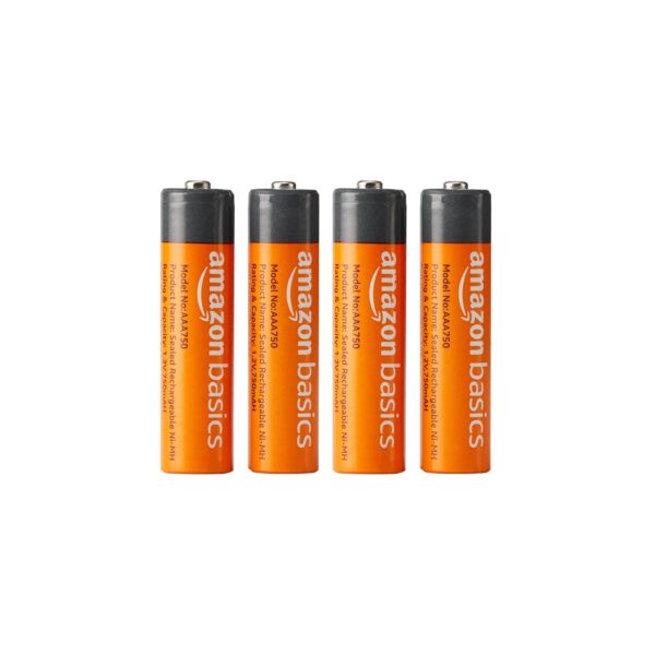 Amazon Basics AAA Rechargeable 750 mAh Batteries | Ready-to-use | Pre-Charged Ni-MH Batteries (Pack of 4) - Image 3