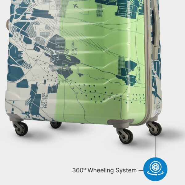 Skybags Trooper Large Size Abs Hardshell Luggage (75 Cm) | Printed Luggage Inline Trolley Bag with 4 Wheels and Resetable Combination Lock | Unisex, Green, Medium - Image 6