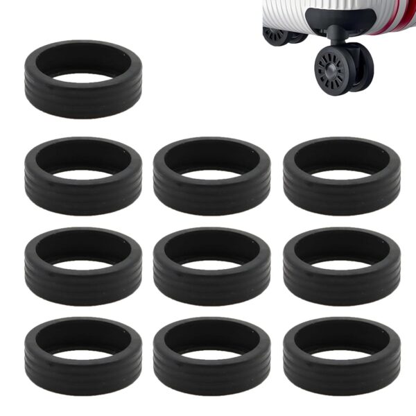 OXYGLOBE 10pcs Trolley Wheel Cover Luggage Wheel Silicone Protector Cover,Portable Travel Luggage Wheels Covers Suitcase Wheel Cover Silicone Silicone Luggage Wheel Protector Covers(Black). - Image 2