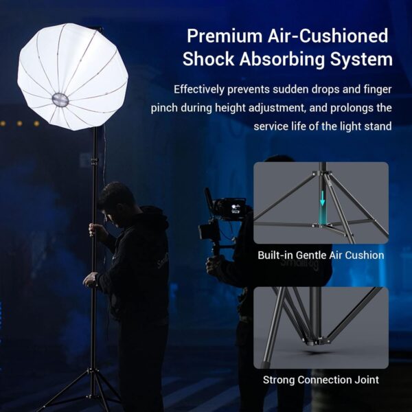 CELLMASTER Lightweight & Portable Portable 7 Feet (84 Inch) Long Tripod Stand with Adjustable Mobile Clip Holder for All Mobiles & Cameras (Black) - Image 5
