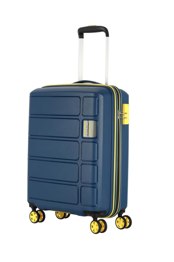 Kamiliant American Tourister Harrier Zing 56 Cms Small Cabin (Pp) Hard Sided 8 Wheels Spinner Luggage/Suitcase/Trolley Bag (Navy) (Double Wheel), Blue - Image 2