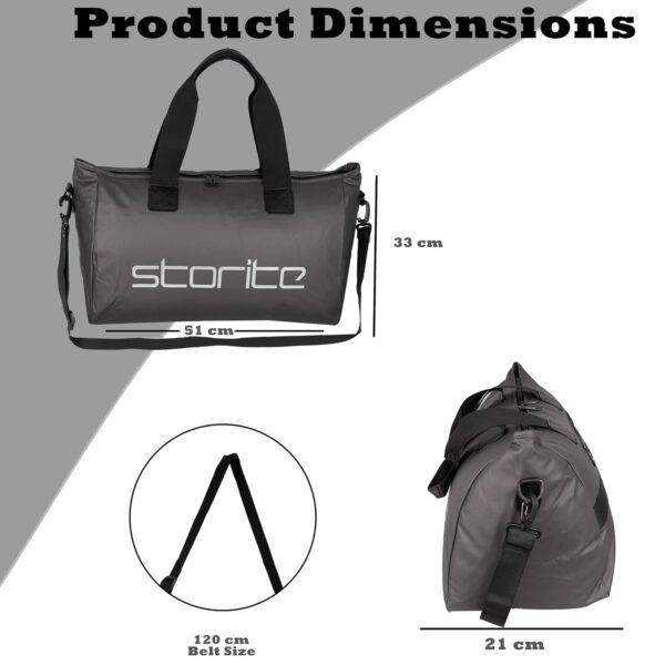 Storite Nylon 51 Cm Luggage Travel Duffle Bag for Women, Shoulder Bag with Wet Pocket Weekender Overnight Luggage Bag, Trendy and Stylish Bag (Shiny Grey 51 x 21 x 33 cm) - Image 3