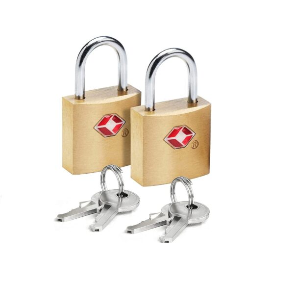 Inditradition Tsa Approved Brass Combination Lock With Keys For Suitcase, Luggage (Pack Of 2) - Golden Colour - Image 2