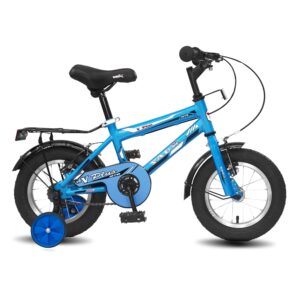 Vaux Plus Cycle for Kids 2 to 4 Years Old with Support Wheels, Ideal for Both Boys & Girls, Hi-Ten Steel Frame, Strong Alloy Rims & Ralson Tubular Tyres,95% Assembled, Ideal Height:2ft to 3ft(Blue)