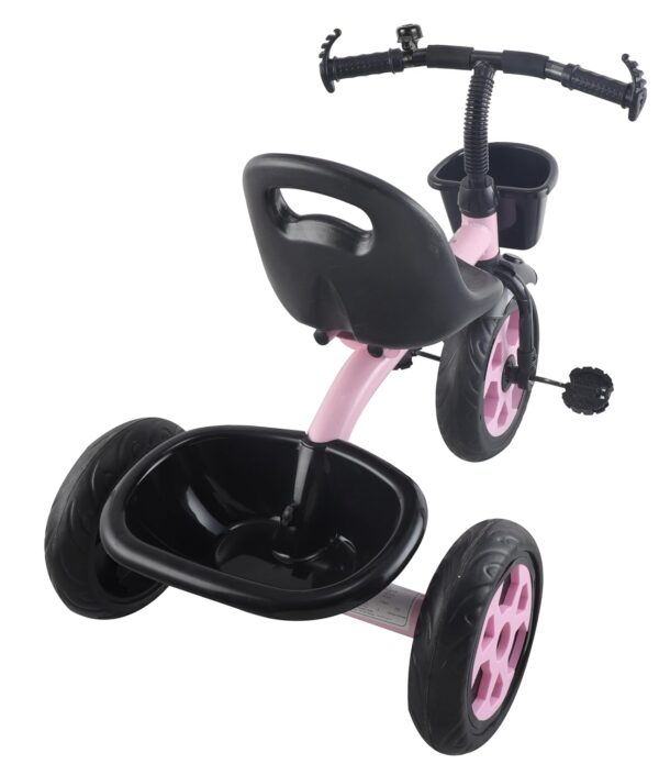 Toyzoy Pluto Lite Tricycle for Kids | Cycle for Kids 1-4 Years | Baby Cycle | Bicycle for Kids with Storage Basket, Cushion Seat and Seat Belt TZ-547 (Pink) - Image 4