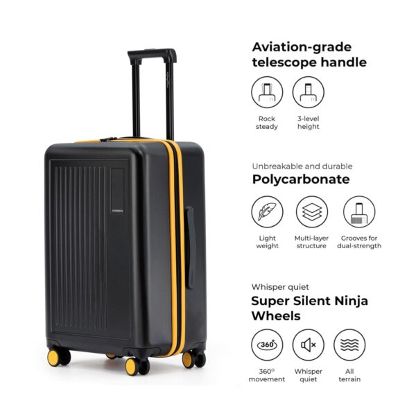 MOKOBARA Polycarbonate The Transit Luggage Poly-Carbonate Hard Sided 8 Spinner Silent Ninja Wheels (Crypto Sunray (Limited Edition) 2.0,Set Of 3,74 cm,Trolley) - Image 4