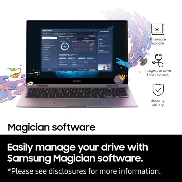 Samsung T7 2TB Up to 1,050MB/s USB 3.2 Gen 2 (10Gbps, Type-C) External Solid State Drive (Portable SSD) Grey(MU-PC2T0T) - Image 8