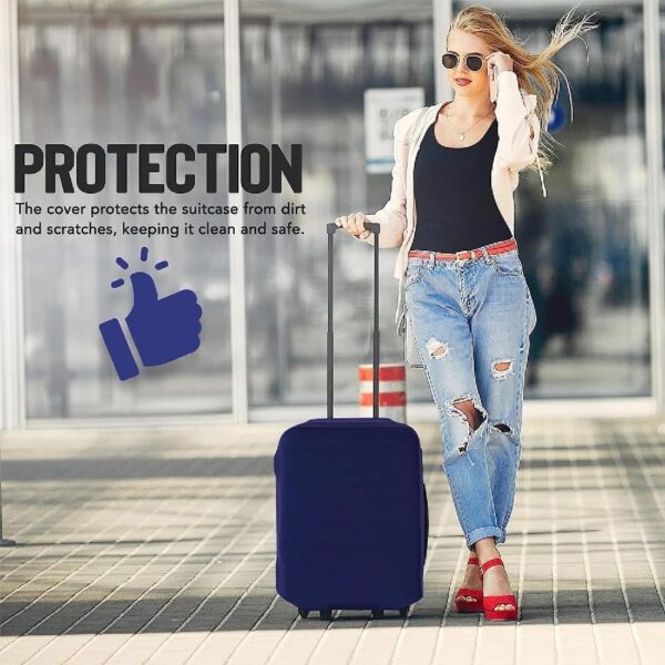 Foldable Elastic Dustproof Luggage Cover for Travelling Suitcase Trolley Protective Essential Accessories (Medium Size: 55.8 x 63.5 Cm), Multicolour 1 Pcs - Image 8
