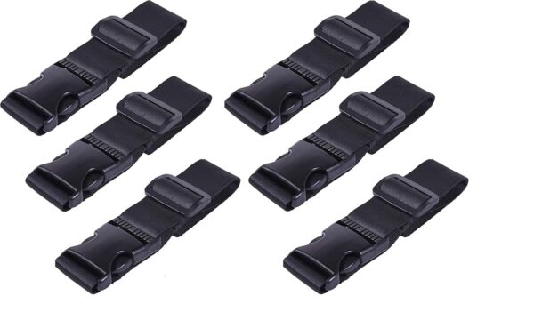 luggage Strap Belts for Suitcases and all kinds of trolleys (Transportation Security) 1.5"x6.5ft pack of 6 (BLACK) - Image 3
