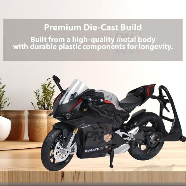 PN AVAN Die Cast Motorcycle Display Model for Duoati Corse, Realistic Motorcycle Model, 1:12 Scale Kids Moto Toy or Collection (Duoati Corse) - Image 4