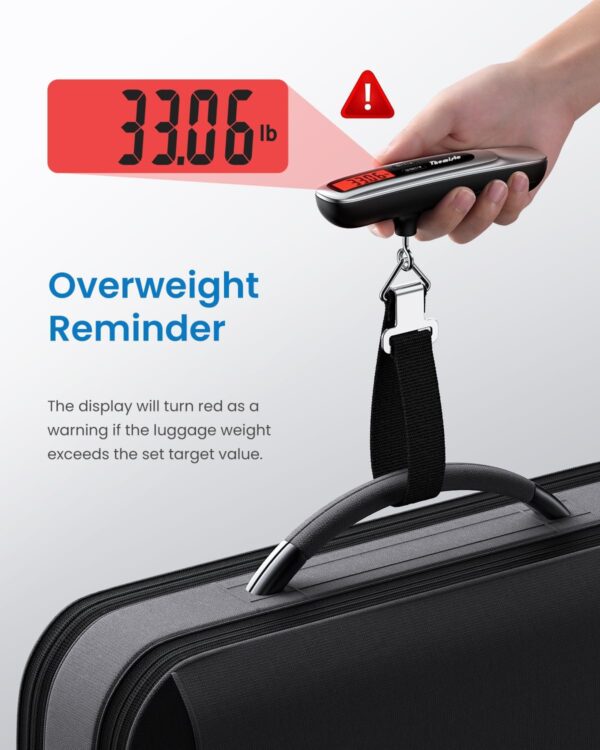 Themisto TH-WS11 Digital Luggage Scale with Target Value Setting (50kg), Silver - Image 4