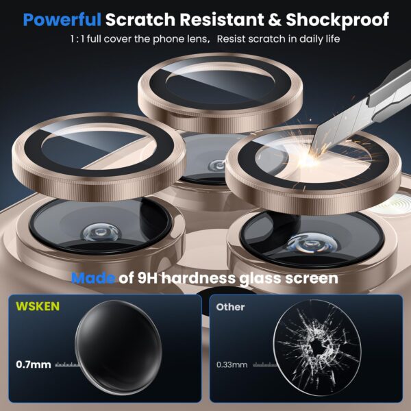 Lensarmor® Compatible for Desert Titanium Iphone 16 Pro Camera Lens Protector - Iphone 16 Pro Max Camera Lens Protector - 9H Hardness, Camera Protector Iphone 16 Pro - Iphone 16 Pro Lens Protector - Image 4