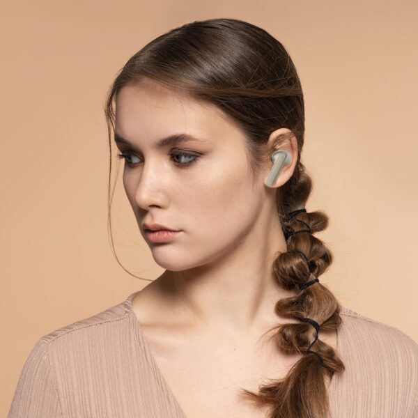 amazon basics TWS in-Ear Earbuds (AB-T17) with Fast Charging up to 70 Hours of Playtime | Dual 13mm Driver | IPX4 Water-Resistance | Bluetooth 5.3 | Charging Case with Mic | Touch Control (Beige) - Image 9