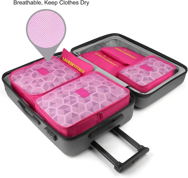 House Of Quirk 6Pcs/1Set Travel Storage Bag Storage Clothes Bag Luggage Case Bag Suitcase Underwear Organizer Make Up Organizer Bag(Polyester) - Image 4