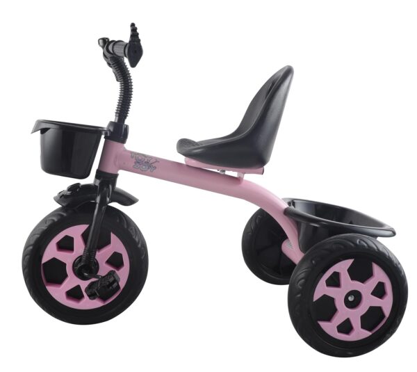 Toyzoy Pluto Lite Tricycle for Kids | Cycle for Kids 1-4 Years | Baby Cycle | Bicycle for Kids with Storage Basket, Cushion Seat and Seat Belt TZ-547 (Pink) - Image 3