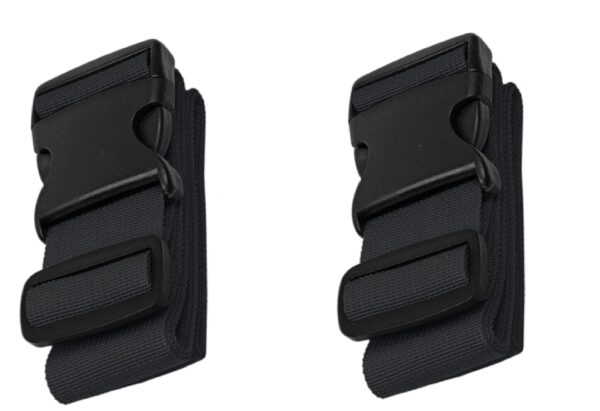 Luggage Straps for Suitcases, 5cm Wide x 2meter Long, Adjustable, Quick Release Buckle, Heavy Duty, Polypropylene Belt, ABS Push Buckle (2 PCS, Black) - Image 2