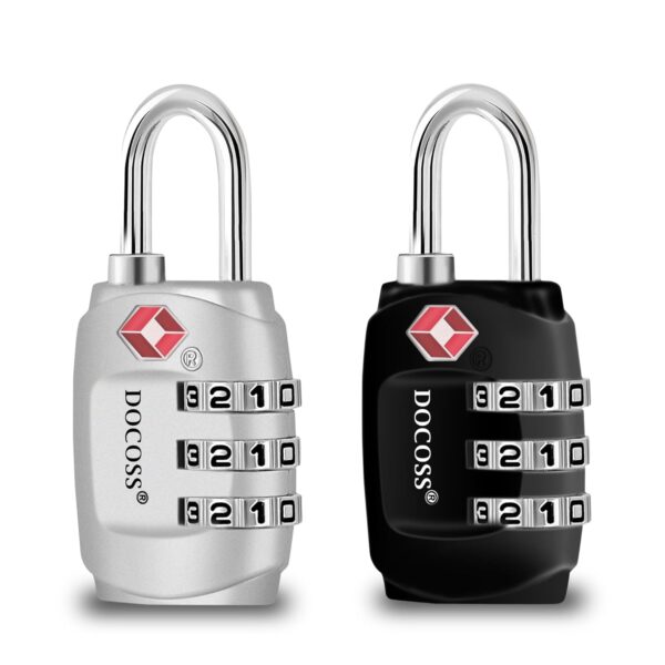 DOCOSS-Set of 2-331-Metal TSA Locks for luggage/Number Lock for Bag Luggage TSA Lock Number Password Travel Locks (Multi-Color) - Image 2