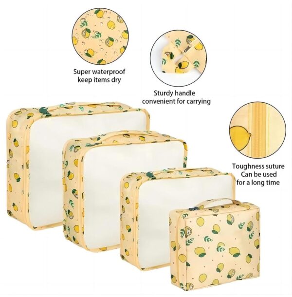 House of Quirk Polyester 7 Set Packing Cubes Luggage Packing Organizers For Travel Accessories(Yellow Lemon) - Image 6