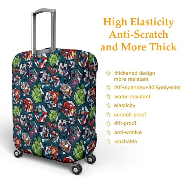 Kuber Industries Marvel Avengers Luggage Cover|Polyester Travel Suitcase Cover|Washable|Stretchable Suitcase Protector|22-26 Inch|Medium (Blue) - Image 6
