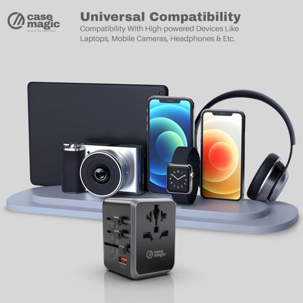 Case-Magic Universal Plug Travel Adapter 35W GaN Type C, International Wall Charger for USA/AUS/UK/EU/ 200+ Countries Worldwide/ 15W USB C, 18W USB A QC3.0 Ports for Laptop, Smartphone, Tablet, Camera - Image 7