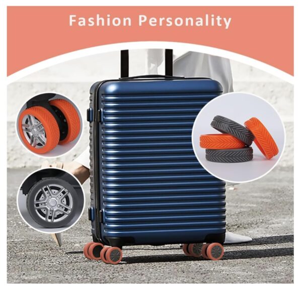 Premium Silicone Trolley Wheel Covers - Anti-Slip Luggage Protector for Dual Wheel Suitcases - Durable and Noise-Reducing (Pack of 8) - Image 5
