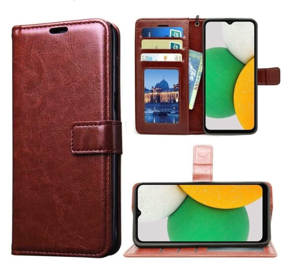 TOUCCH Flip case for Itel A70| Leather Finish Cover & Flexible Stand Design | Card and Money Pocket | Brown - Image 3