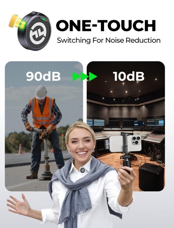 Hollyland Lark M2 Wireless Microphone for iPhone/Android/Camera/USB-C/Plug, 48KHz 24Bit, 1000ft Range, Noise Cancellation, 30H Battery for YouTube Video Recording, Streaming - Image 5