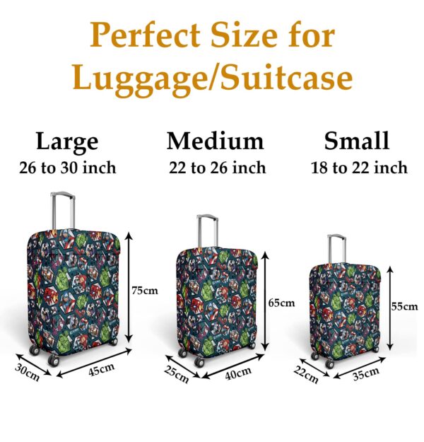 Kuber Industries Marvel Avengers Luggage Cover|Polyester Travel Suitcase Cover|Washable|Stretchable Suitcase Protector|22-26 Inch|Medium (Blue) - Image 4