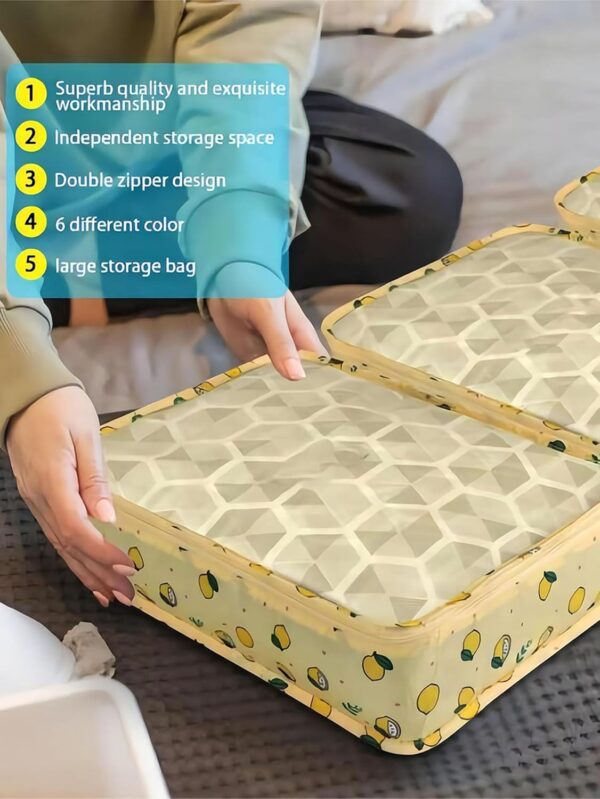 House of Quirk Polyester 7 Set Packing Cubes Luggage Packing Organizers For Travel Accessories(Yellow Lemon) - Image 8