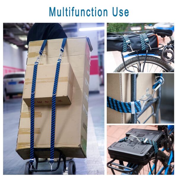 STHIRA® 4Pcs Luggage Strap for Motorcycle Bike with Metal Hooks, 3.3ft High Elasticity Bungee Cord Elastic Rope for Cargo Travel Packaging - Image 7