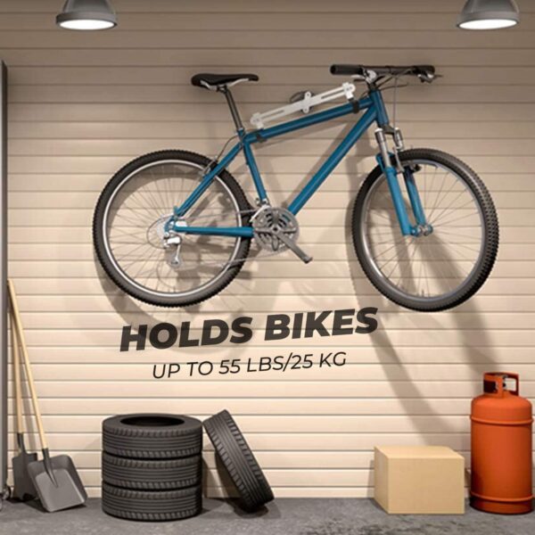Sportneer Wall Mount, Horizontal Aluminium Metal Adjustable Bicycle Rack Holder Hook For Road Bike, Mountain Bike, Kids Bike Indoor Storage (4229 X 1191 X 919 Cm, color- Black, Bracket Shelf) - Image 2