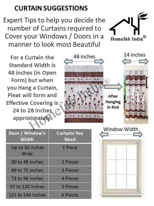 Homefab India Pack of 2 Royal Silky Cream Door Curtains with Stainless Steel Eyelets - 7 feet - Image 6