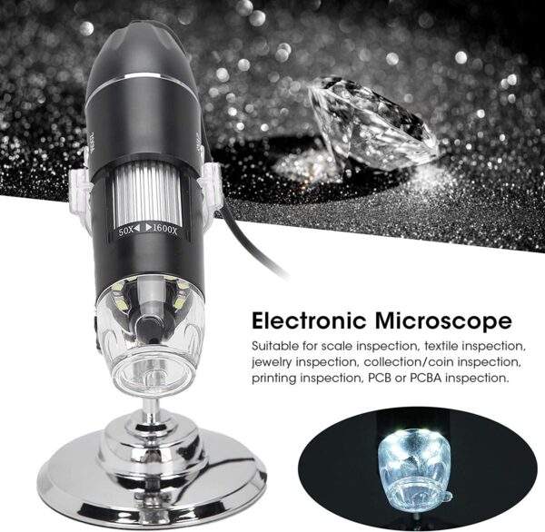 Tobo USB Microscope, 1600X Microscope Electron Microscope USB Camera Digital Microscope Video Camera 2MP 1600x1200 with 8 LED for Windows 2000/XP, Vista, 7/8/10 - TD-587IM-02 - Image 5