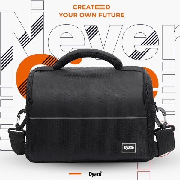 Dyazo Light Weight Water Resistant Single Shoulder Crossbody Camera Bag/Case Compatible for Sony Canon Nikon SLR DSLR Mirrorless Cameras and Lenses (Black & Grey) - Image 4