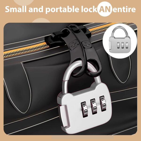 3 PCS Number Lock, Small Combination Padlock 3 Digit Number TSA Locks for Luggage, Gym Lock Locker Number Locks for Door Travel Suitcases Small Lock Case Luggage Case Luggage Pantries cabinets. - Image 5