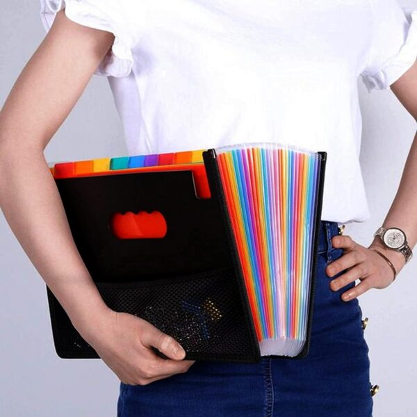 NISUN 24 Pockets Expanding File Folders, Accordion File A4 Letter Size, Alphabetical Expandable Accordion Document Holder Bill Receipt Organizer (23 * 33Cm), Black - Image 9