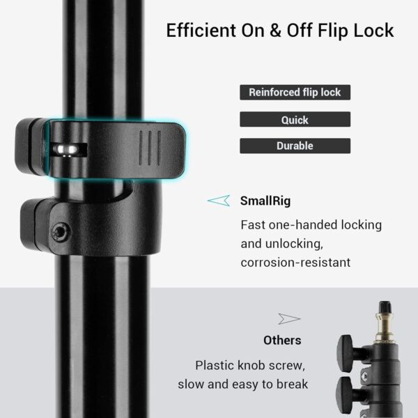CELLMASTER Lightweight & Portable Portable 7 Feet (84 Inch) Long Tripod Stand with Adjustable Mobile Clip Holder for All Mobiles & Cameras (Black) - Image 8
