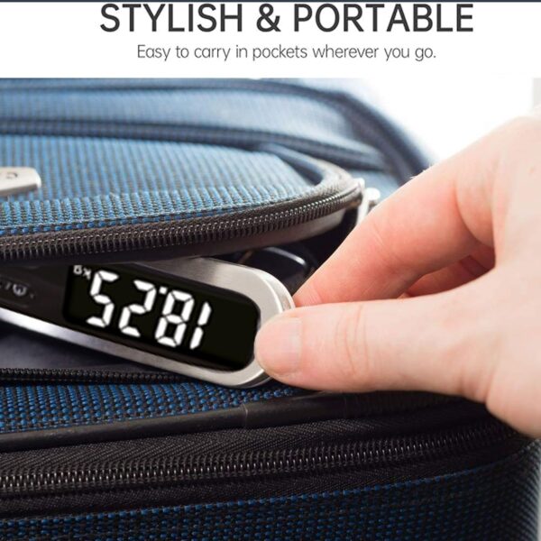 Themisto TH-WS11 Digital Luggage Scale with Target Value Setting (50kg), Silver - Image 5