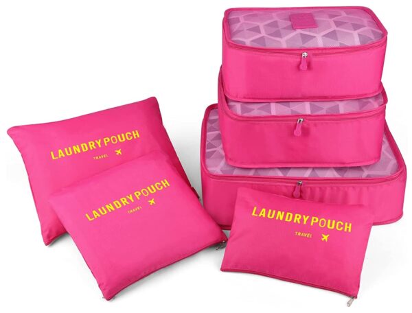 House Of Quirk 6Pcs/1Set Travel Storage Bag Storage Clothes Bag Luggage Case Bag Suitcase Underwear Organizer Make Up Organizer Bag(Polyester) - Image 2