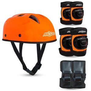APRODO Kids Protective Set Guard for Skating, Cycling & Skateboarding, (Suitable for Age Group 5 to 12 Years Old) (Neon Orange)