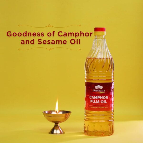 Shubhkart Darshana Camphor Puja Oil for Puja, Festivals, Havan, Spiritual Puja | Til Oil for Pooja |Camphor Fragrance |Long Lasting Deepam Oil For Daily Pooja Items (900 Ml/Pack) Non-Edible - Image 5